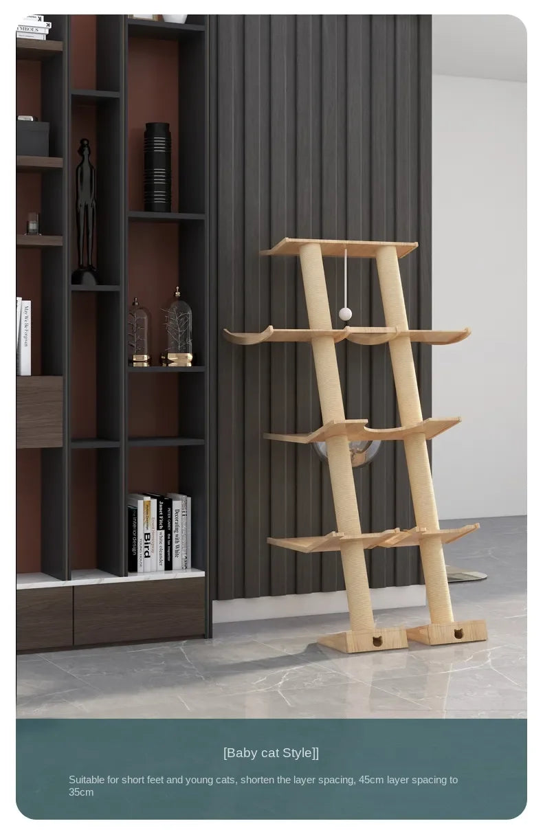 Luxury Large Cat Trees & Towers Wood Scratching Post for Cat Toys Gym Hiding House Sleeping Pad Cooling Pad Pets Stuff Products