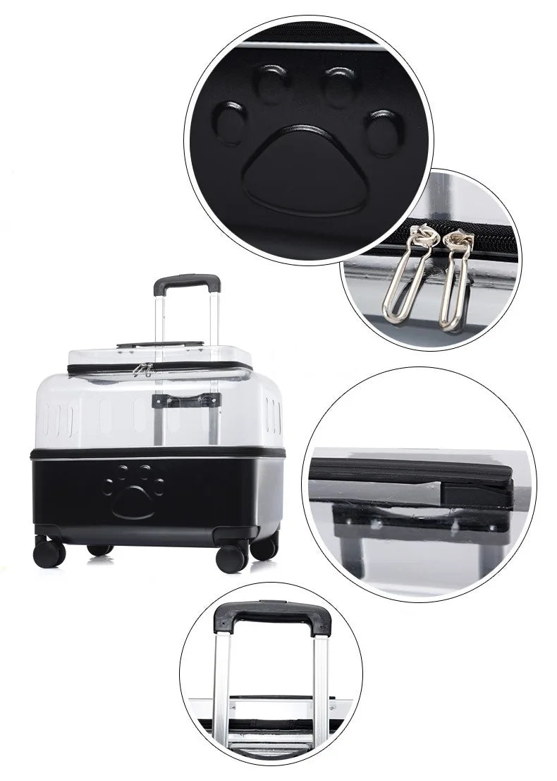 Portable Dog Strollers Carriers Travel Luxury Transparent Cats Strollers Cheap Outdoor Small Medium Suitcase Pets Supplies