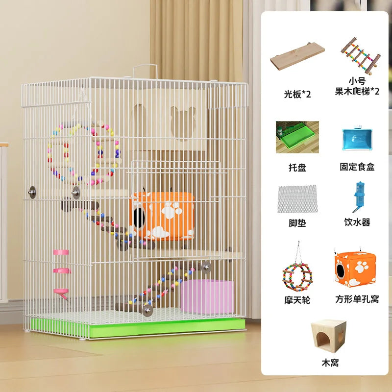 ‌3-Tier Extra Large Small Pet Cage - Sugar Glider Ferret-Proof Habitat, Multi-Level Rat Mansion Villa, Chew-Proof Removable Tray