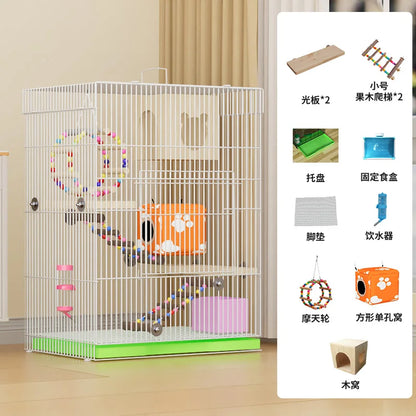 ‌3-Tier Extra Large Small Pet Cage - Sugar Glider Ferret-Proof Habitat, Multi-Level Rat Mansion Villa, Chew-Proof Removable Tray