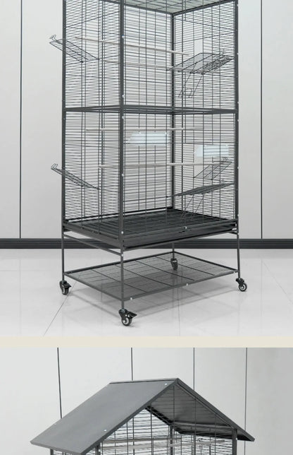 Metal Big Size Large Bird Cages Pet Parrot House Pet Cages Carriers Bird Breeding Foldable Quadrate Bird Cage 80*60*168cm