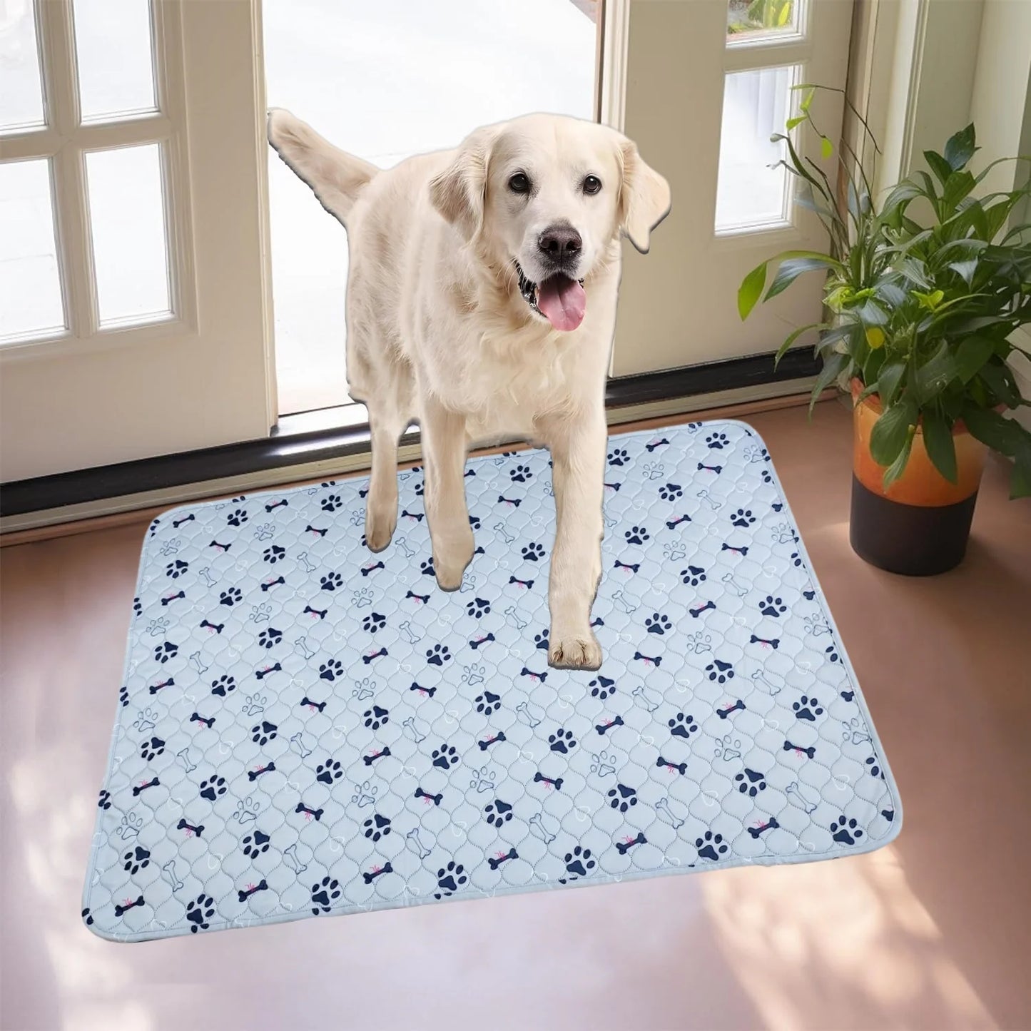 2pcs Large Pet Dog Pee Pads, Rosa Rink Washable Sleep Play Pad, Reusable Dogs Puppy Pads Pet Training Pads for Dogs, Absorbent a