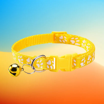 Pet Collars Cute Print with Bell Cats Collars Outdoor Adjustable Necklaces 12pcs/set