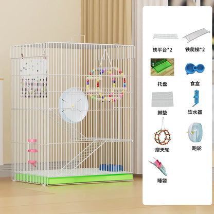 ‌3-Tier Extra Large Small Pet Cage - Sugar Glider Ferret-Proof Habitat, Multi-Level Rat Mansion Villa, Chew-Proof Removable Tray