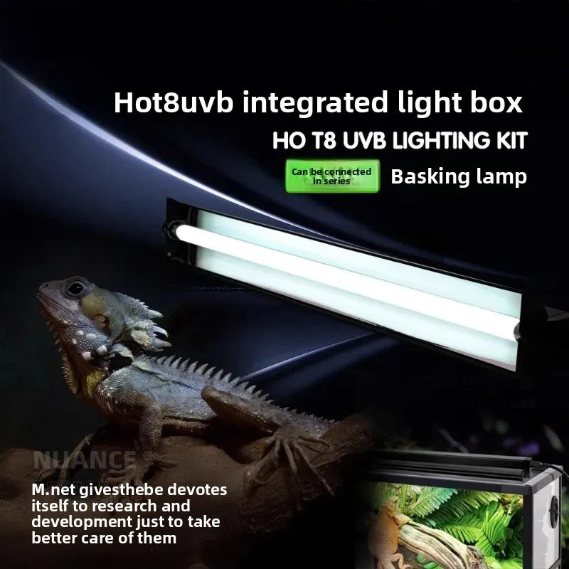 T8 UVB Lamp Set with Reflector,Basking Light for Tortoises&Bearded Dragons,T8 Light Stand 10.0 UVB Tube,Reptile Sun Lamp Kit