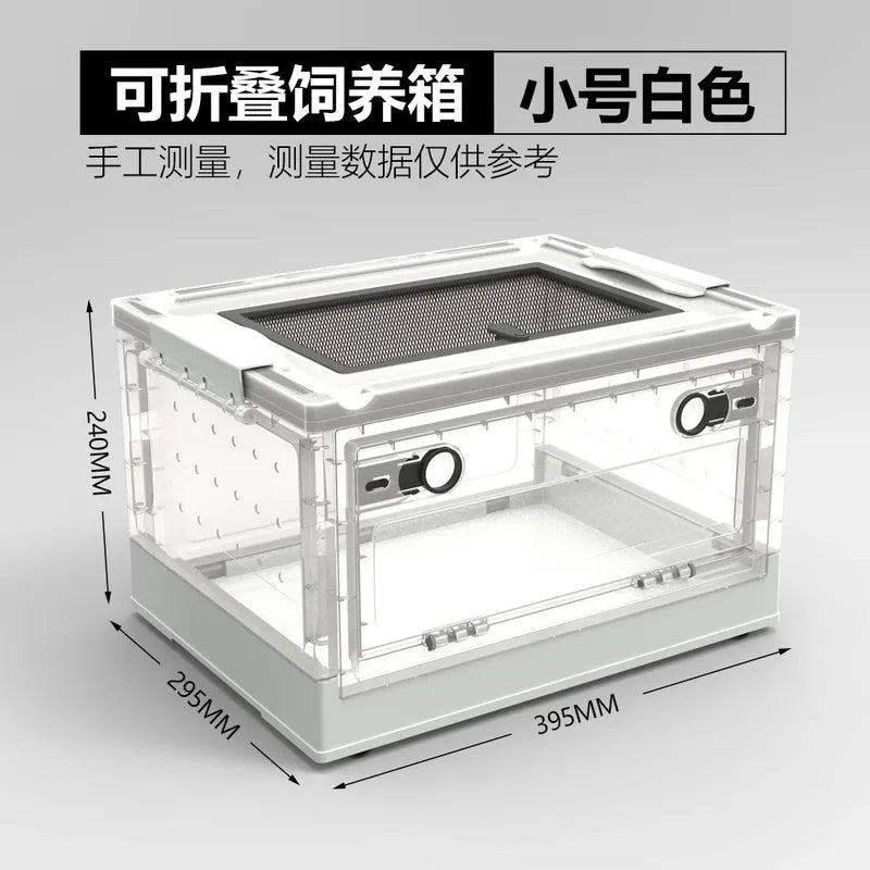 Reptiles Breeding Enclosure Cages Transparent Amphibians Habitat Box Plastic Reptile Feeding Box for Lizard Bearded Dragon