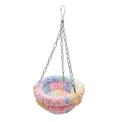 Swings for birds and plush hanging nests - hanging cage bird beds with soft linings, suitable for birdhouse decoration