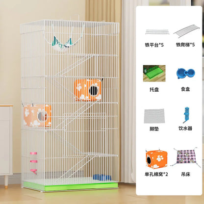 ‌3-Tier Extra Large Small Pet Cage - Sugar Glider Ferret-Proof Habitat, Multi-Level Rat Mansion Villa, Chew-Proof Removable Tray
