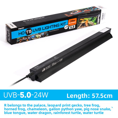 T5 Reptile Light Fixture 8W Reptile Terrarium Hood 5.0/10.0 UVB Light Bulb Fluorescent Tube for Bearded Dragon Lizards Tortoises