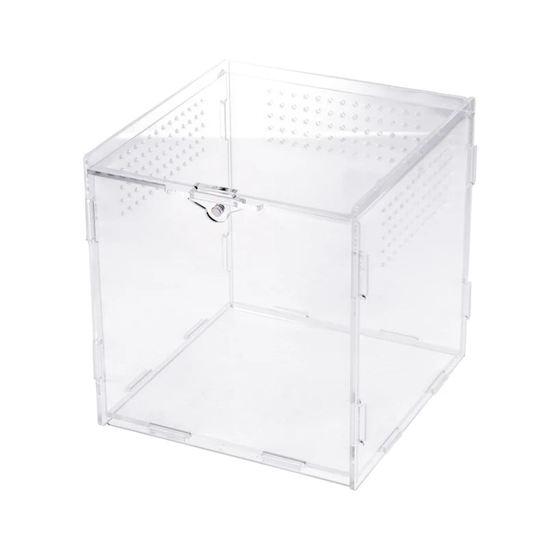 Terrarium Habitat Insect Spider Lizard Scorpion Feeding Cage Arboreal Enclosure Case Acrylic Transparent Reptile Breeding Box