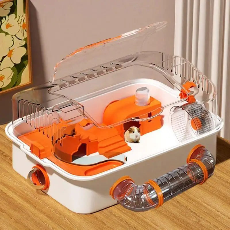Hamster Cage Large And Cheap Acrylic Transparent Gold Bear Luxury Villa Breeding Box Supplies Set
