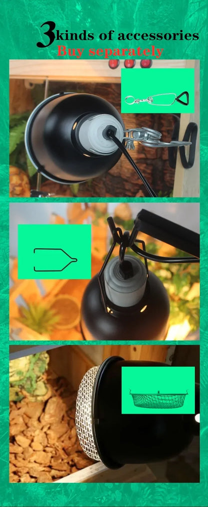 5.5 Inch Reptile Lamp Cap Tortoise Lizard Snake Terrarium Anti-scald Protective Lampshade Lamp Holder Reptile Safety Light Shade