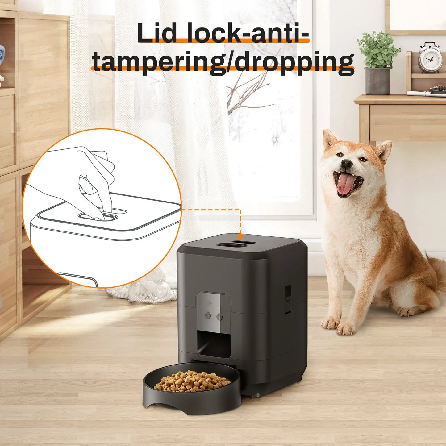 Home Pet Smart Automatic Pet Feeder Timed Quantitative Slow Food Dispenser for Cats Dogs Feeding Bowl
