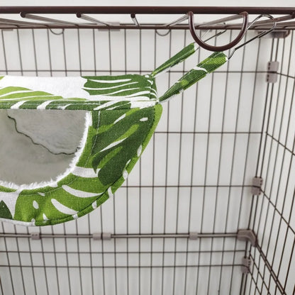 2025 Hanging Ferret Hammock Cage Printed with Hooks Hamster Hammock Ferret Warm Bed For Guinea Pig Hideout Mouse
