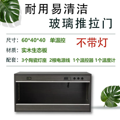 Solid Wood Reptile Breeding and Warming Box,Constant Temperature Habitat for Lizard Tortoise Snake and Small Pets