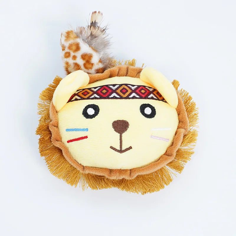 Cat Toys with Catnip, Plush Fringe Feather Toys for Boredom Relief, Chewing & Teething, Interactive Kitten Toys