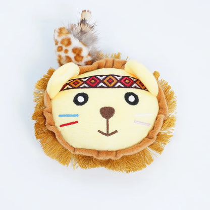 Cat Toys with Catnip, Plush Fringe Feather Toys for Boredom Relief, Chewing & Teething, Interactive Kitten Toys