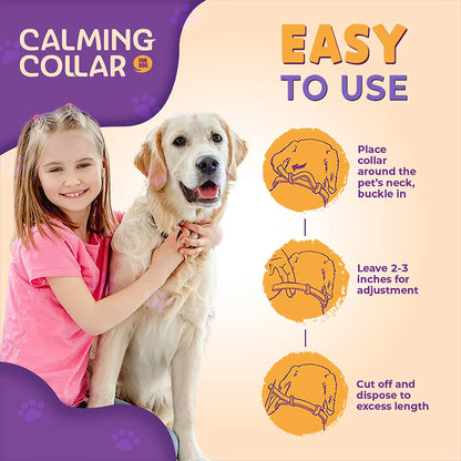 Pet Calm Collar Neck Strap Plastics Cat Dog Soothe Collar Adjustable Relieve Anxiety Remove Restlessness Protection Pet Supplies