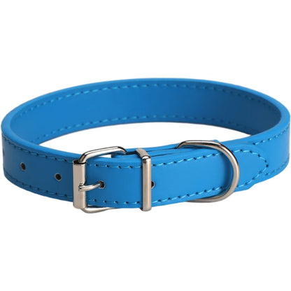 Leather Dog Cat Collar Soft Solid PU Collar For Small Medium Big Dogs Adjustable Puppy Neck Strap Colorful Cute Kitten Necklace