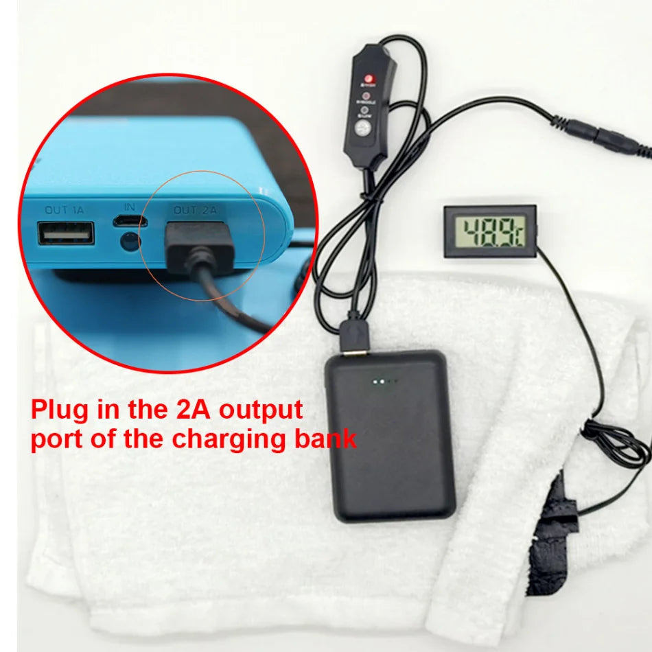 Pet Heating Pad Reptile Pet Warm Heater USB Electric Blanket Warm Adjustable Temperature Controller Incubator Mat Heated Pad