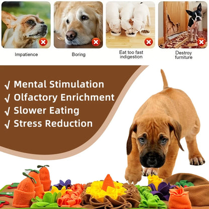 Pet Dog Snuffle Mat Slow Feeding Training Toy for Indoor/Outdoor Activities Wool Fleece Dog Puzzle Toy Pet Stuffy Foraging Pads