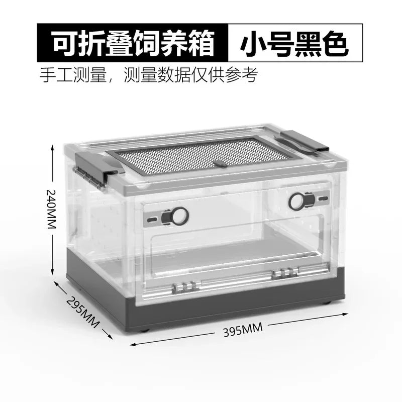 Reptiles Breeding Enclosure Cages Transparent Amphibians Habitat Box Plastic Reptile Feeding Box for Lizard Bearded Dragon