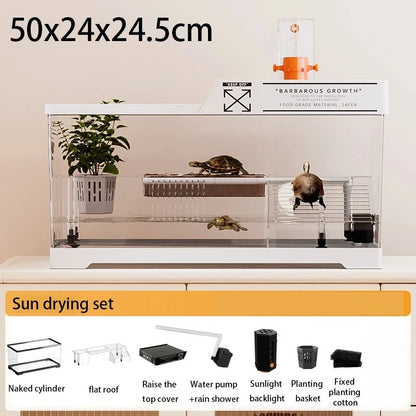 Reptile Terrariums Desktop Ecological Tank Amphibious Transparent Landscaping Terrariums Turtle Tarantulas Geckos Breeding Box