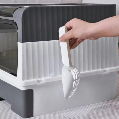 Enclosed Cat Litter Box Extra Large Anti Odor Anti Spill With Transparent Door Covered Cat Toilet Pet Cleaning Products For Cats