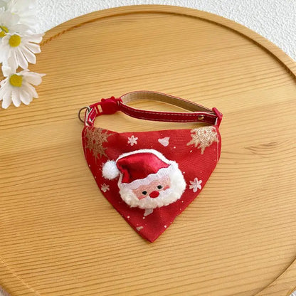 Adjustable Christmas Cat Collar with Bell Safety Breakaway Buckle Reflective Strip for Indoor Outdoor Kitten Kitten Safety