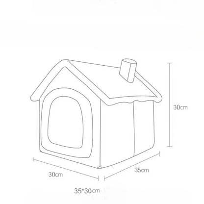 Plush Dog House Soft Pet Bed Warm Dog Cat Nest Removable Four Season Universal Cushion Puppy Cave House Household Pet Supplies