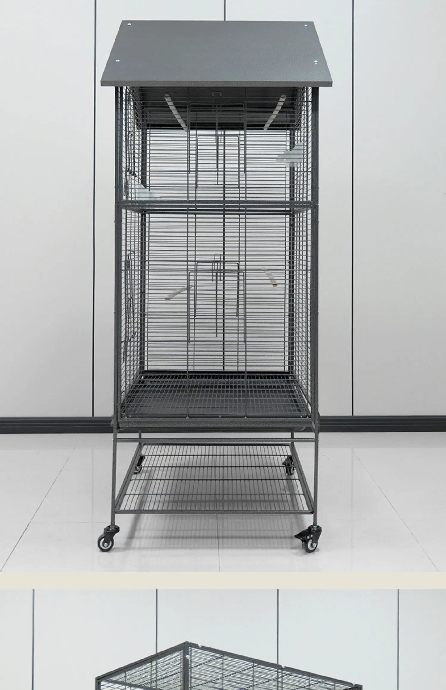 Metal Big Size Large Bird Cages Pet Parrot House Pet Cages Carriers Bird Breeding Foldable Quadrate Bird Cage 80*60*168cm