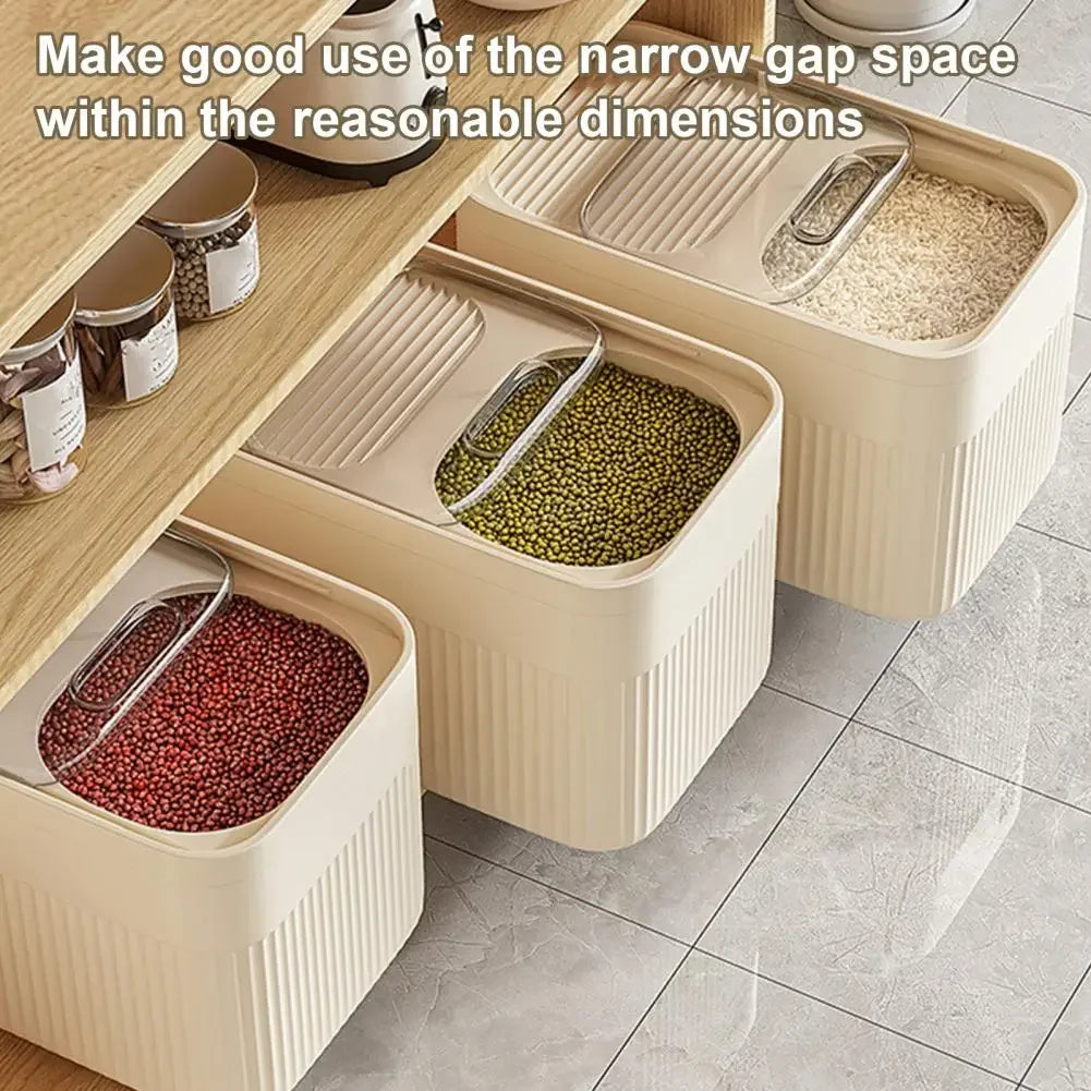 Moisture Proof Rice Dispenser 5KG/10KG Rice Bucket Kitchen Organizer Pet Food Storage Container Cereal Jar Caixa Organizadora
