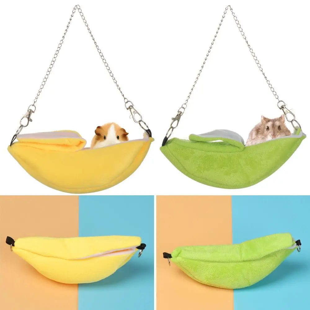 Banana Shape Hamster Hammock Rat Hanging Beds House Small Animal Cage Squirrel Guinea Pig Banana Style Plush