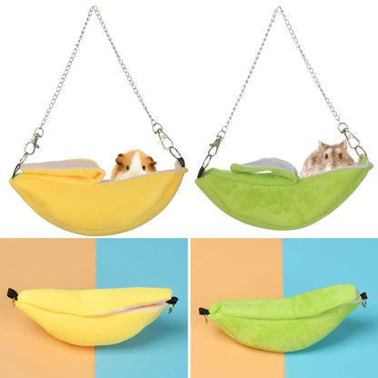 Banana Shape Hamster Hammock Rat Hanging Beds House Small Animal Cage Squirrel Guinea Pig Banana Style Plush