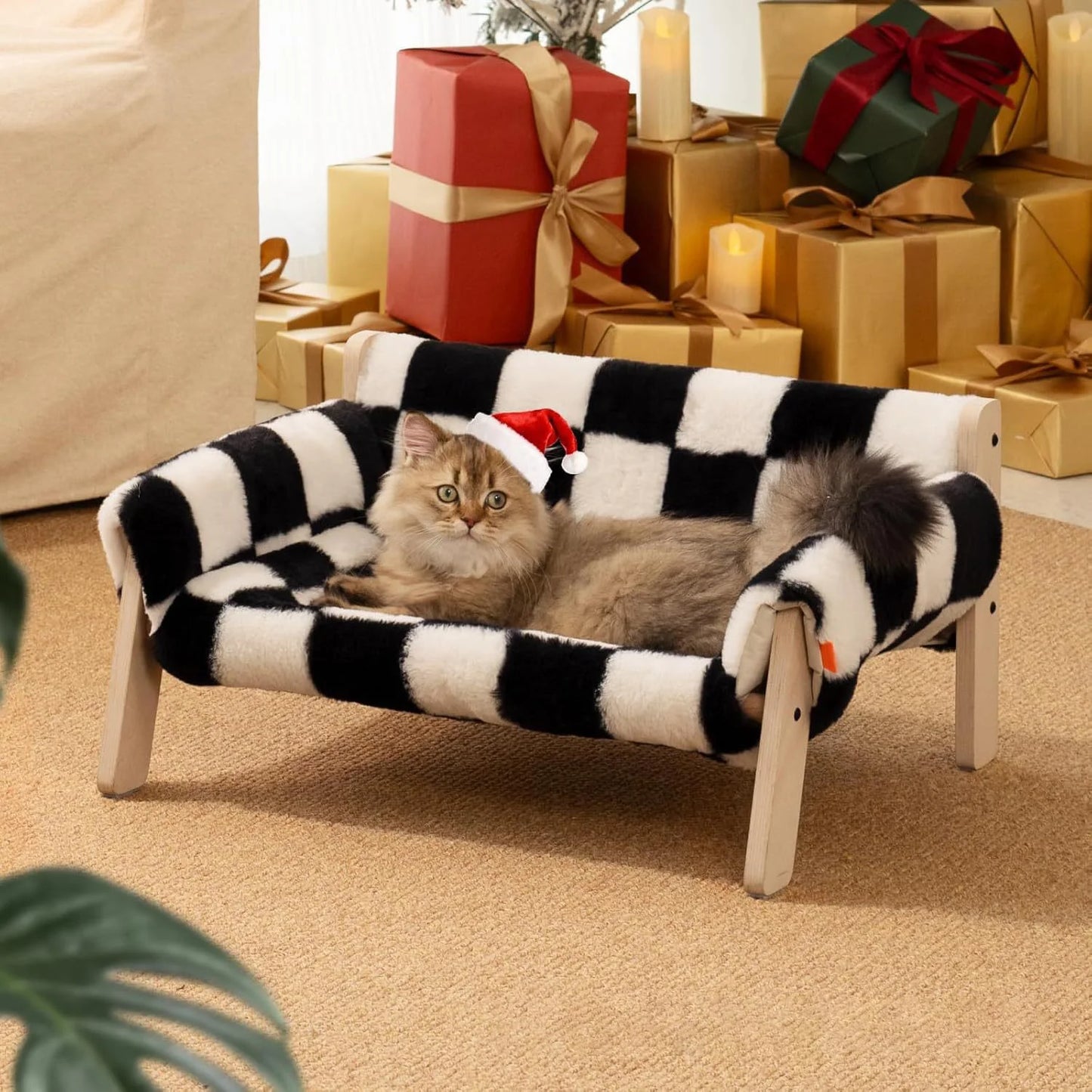 Wooden Cat Sofa Pet Bed Net Celebrity Cat Bed Dog Bed Summer Season Universal Detachable And Washable Cat Bed