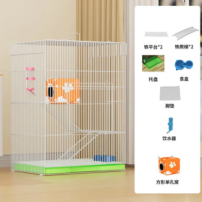 ‌3-Tier Extra Large Small Pet Cage - Sugar Glider Ferret-Proof Habitat, Multi-Level Rat Mansion Villa, Chew-Proof Removable Tray