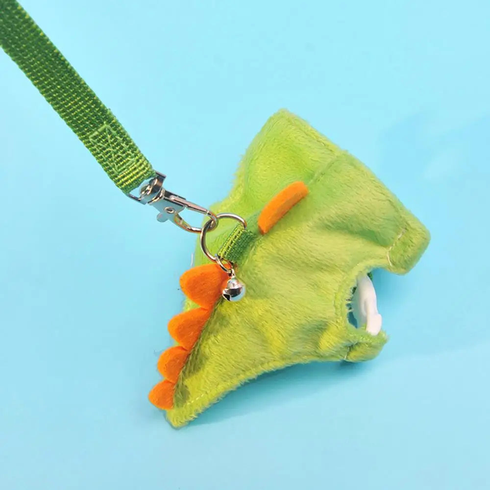 Adjustable Ferret Drawstring Vest  With Bell Pet Outdoor Walking Rope Bunny Harness Harness Vest Dinosaur Design Pet Accessories