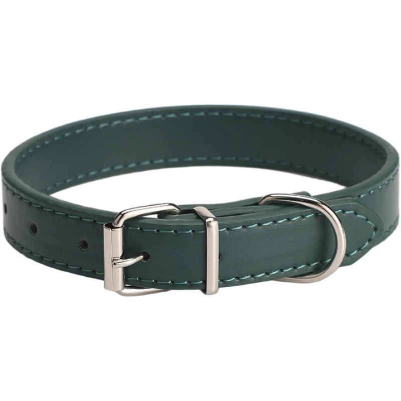 Leather Dog Cat Collar Soft Solid PU Collar For Small Medium Big Dogs Adjustable Puppy Neck Strap Colorful Cute Kitten Necklace