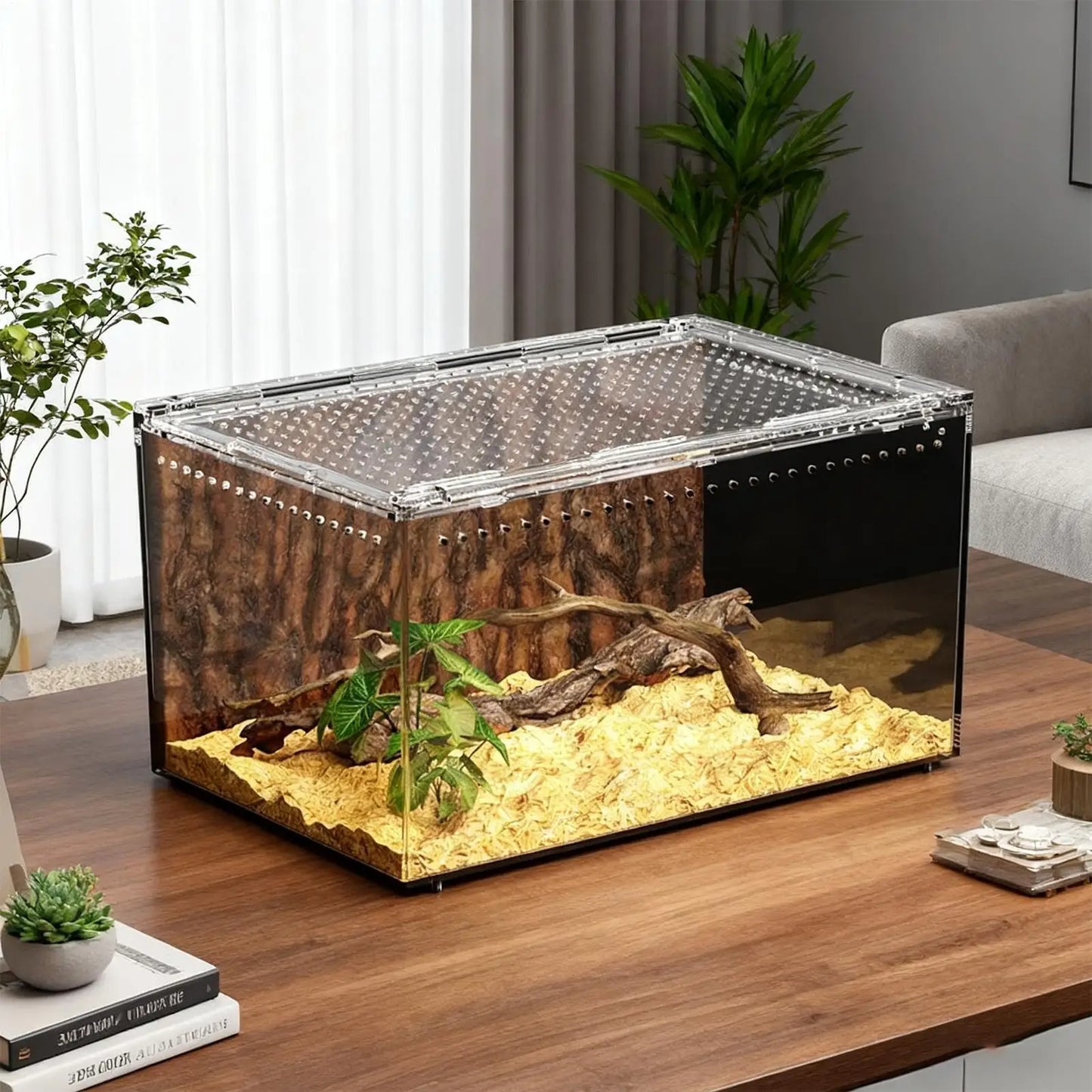 Spider Enclosure Transparent Reptile Enclosure Snake Terrarium for Gecko Snake Frog Chameleon Bearded Dragon Tortoise