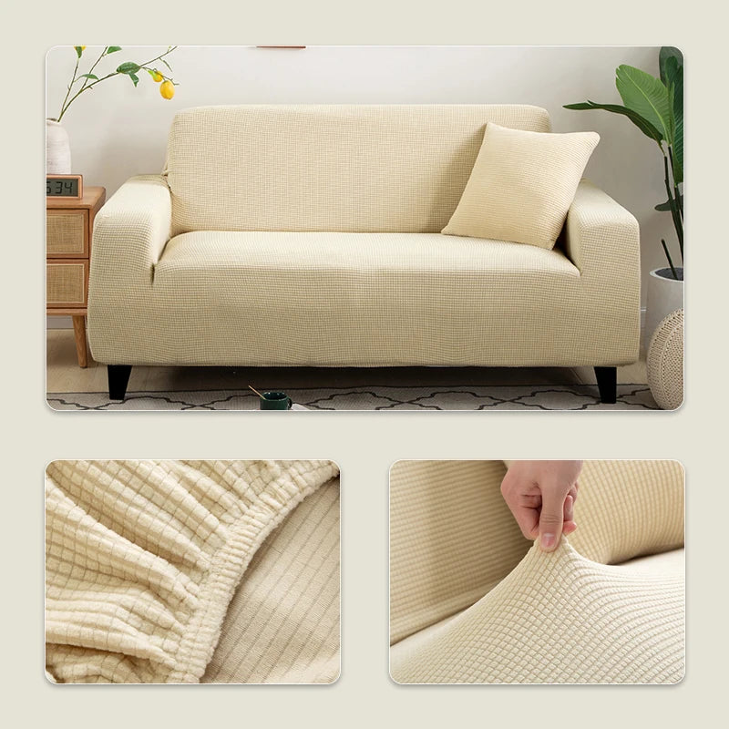 Jacquard Sofa Cover Couch Cover Sofa Cover Elastic Soft Versatile Furniture Protection Cover Pet Proof Living Room Household Use