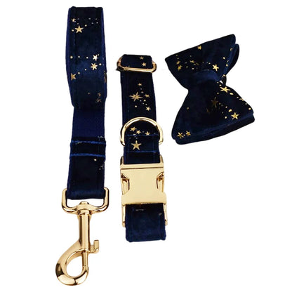 Luxury Fashion Pet Accessories Custom Design Logo Black Bottom Flower Sublimation Dog Collar Leashes Harness Bow Set Star01