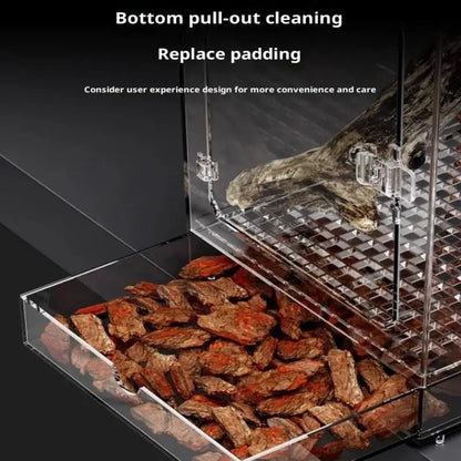 【E】Reptile Breeding Box Lizard Kennel Amphibian Terrarium Transparent Acrylic Feeding Cage Ecological Insect Spider Habitat