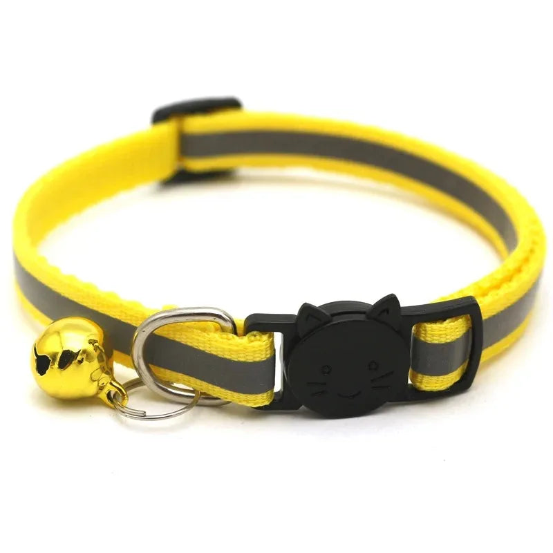 10Pcs Wholesale Collars for Cat Collar With Bell Adjustable Necklace Cat Puppy kitten Collar Dropshipping Pet Cats Collar