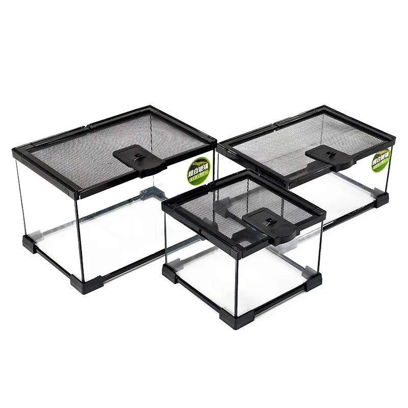 Reptile Terrariums Glass Landscaping Ecological Tank Amphibious Habitat Breeding Box Lizard Turtle Transparent Display Tanks