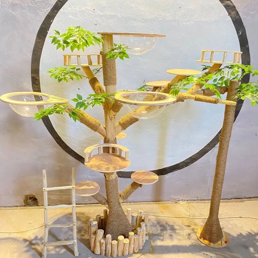 Indoor Simulation Tree for Cat, Large Family Climbing Frame, Pet Training Supplies, Tower Scrapers for Cats, Pet Accessories