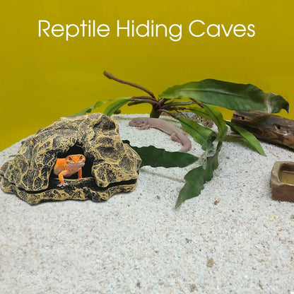 Lizard House Terrarium Resin Fake Rock Bearded Dragon Cave Landscape Basking Area Aquarium Decor Reptile Hiding Caves