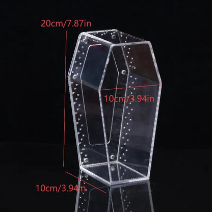 Acrylic Transparent Reptile Enclosure Insect Spider Lizard Feeding Cage Reptile Breeding Box Ventilation Arboreal Enclosure Case