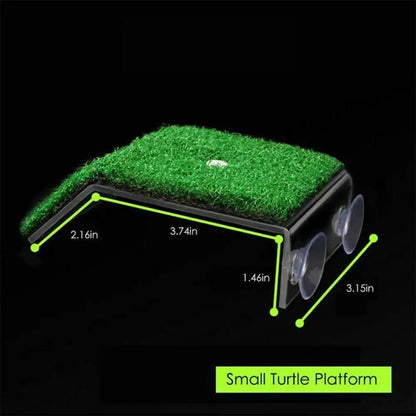 Turtle Basking Platform Lawn Resting Basking Platform Simulation Grass Ramps Tortoise Habitat Terrace Turtle Tank Accessories