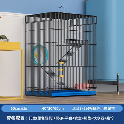 ‌Jumbo Hedgehog Sugar Glider Cage - Reinforced Escape-Proof Habitat, Chew-Resistant Large Base for Rats Hamsters