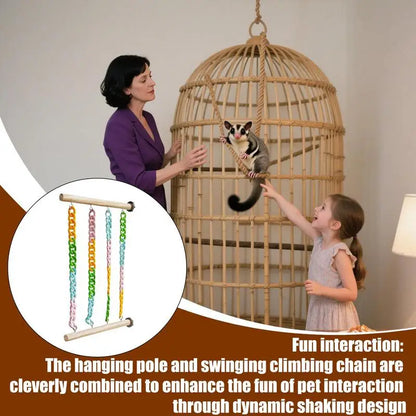 Sugar Glider Climbing Swing hanging Toy Cage Swing for Enrichment Small Pets Sugar Gliders and Hamsters Climbing Chain Swing